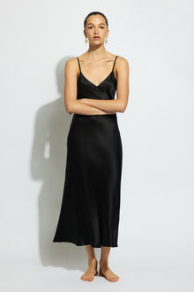 The Silk Slip By GINIA In Black