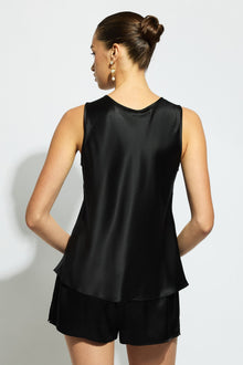 The Pure Silk Singlet By GINIA In Black