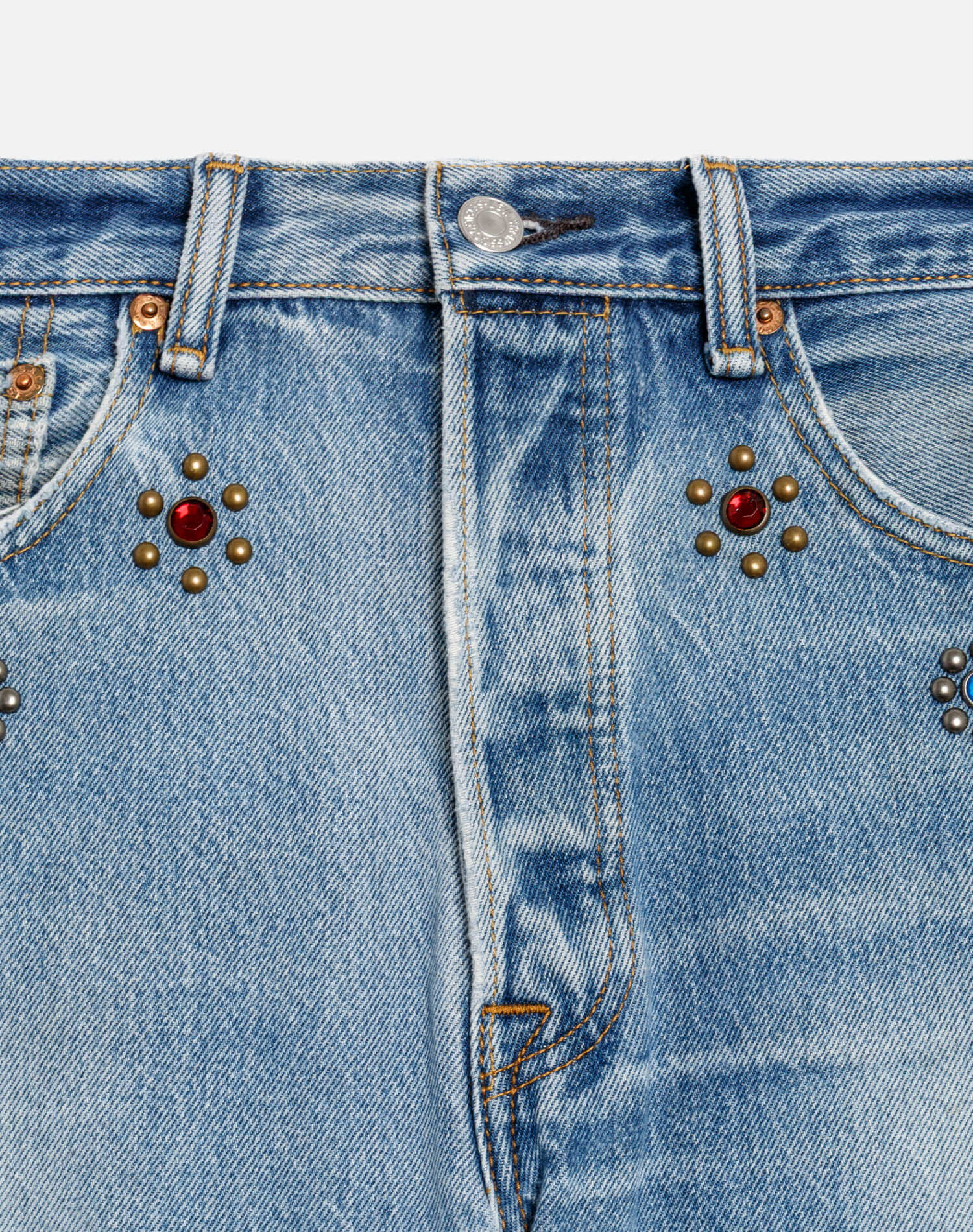 Womens | Upcycled Vintage | Levi's Studded Boyfriend Jean | One-of-a-kind | Indigo Bloom Stud