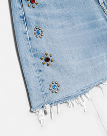 Womens | Upcycled Vintage | Levi's Studded Boy Short | One-of-a-kind | Indigo Bloom Stud