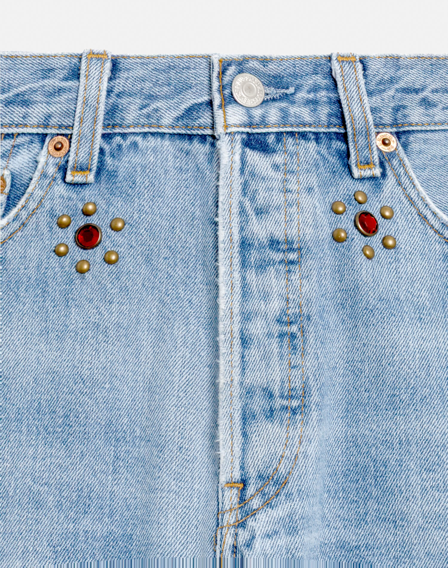 Womens | Upcycled Vintage | Levi's Studded Boy Short | One-of-a-kind | Indigo Bloom Stud