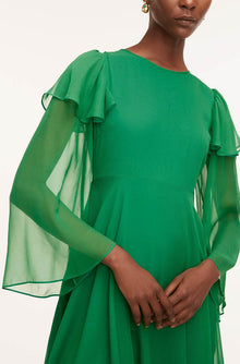 Ruffle Silk Chiffon Dress | Jade