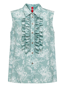 Printed Sleeveless Top | Green