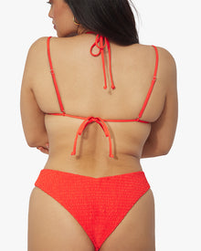 Two Tie Smocking Bikini Top | Spicy Orange