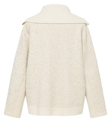 Wool Lapel Collar Cardigan | Beige
