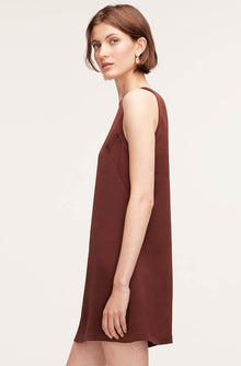 Heavy Satin Shift Dress | Raisin