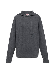 Metallic Thread Cashmere Hoodie | Grey