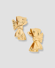 Small Bow Earring - styled on model | 18k gold earrings
