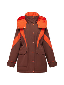 Hooded Jacket | Orange/Brown