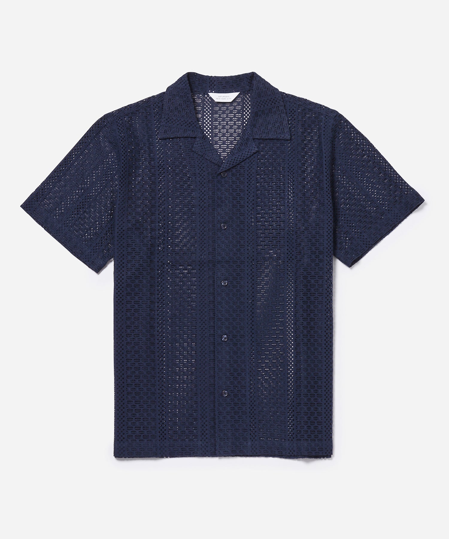 Navy | Canty Cotton Lace SS Shirt