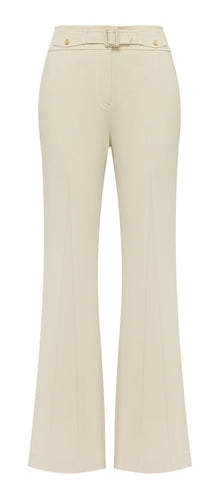 Triacetate Straight Flared Pants | Beige