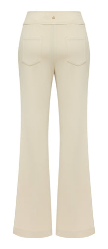 Triacetate Straight Flared Pants | Beige