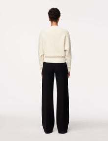 Another Tomorrow Merino Wool Dolman Sweater in Ivory – Wool Women's Knitwear