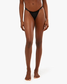Adjustable Ruched Bikini Bottom | Black