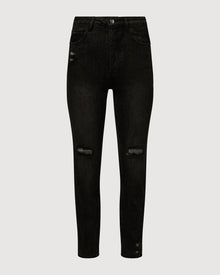 Rachel Parcell | Distressed Straight Leg Jean | Dark Grey Wash