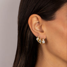 CZ Emerald Bezel Huggie Earring - Adina's Jewels