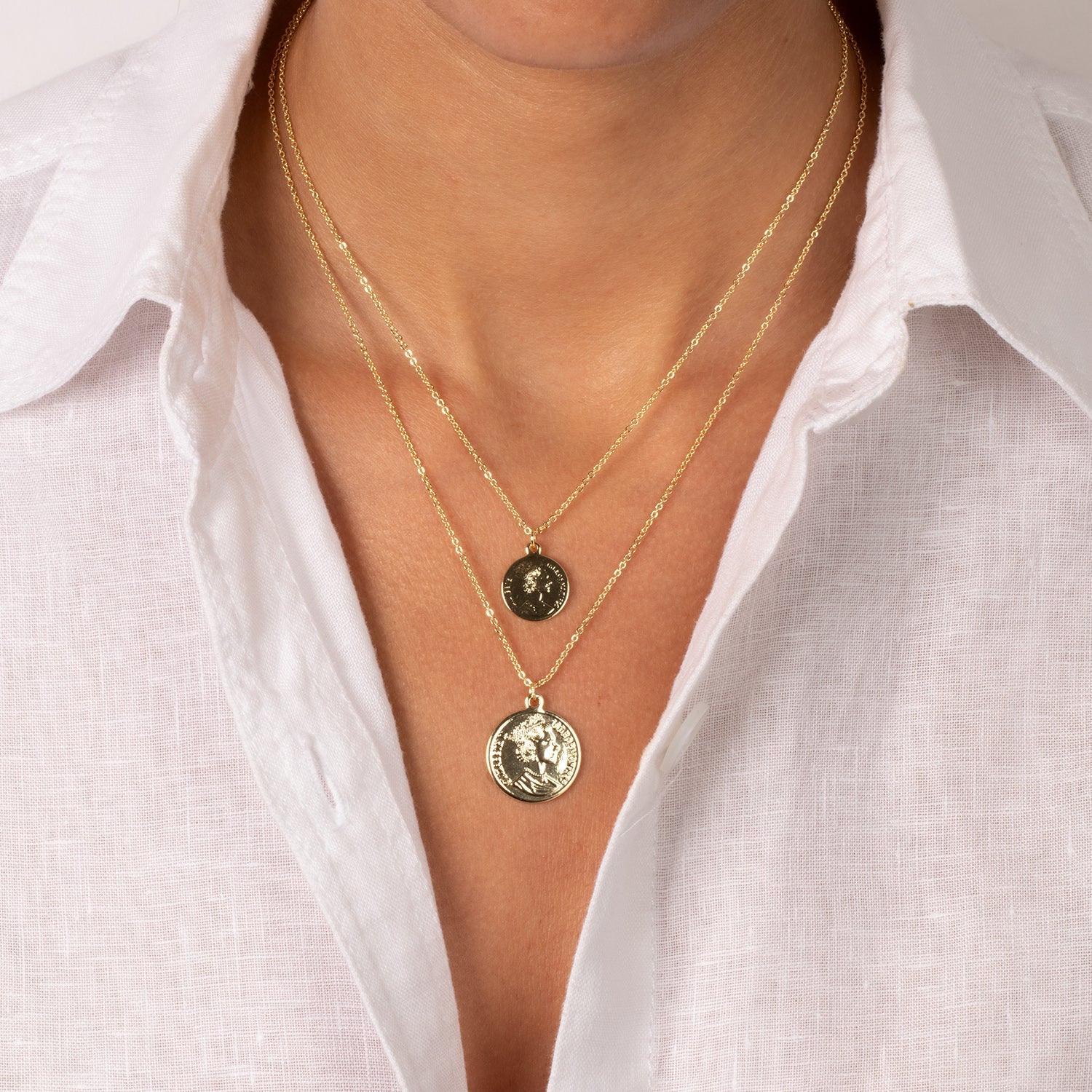 Lira Coin Pendant Necklace - Adina's Jewels