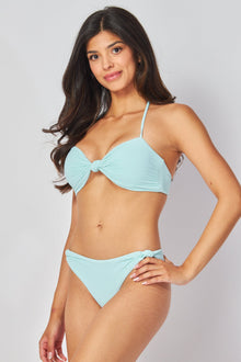 Knotted Halter Bikini Top | Light Aqua