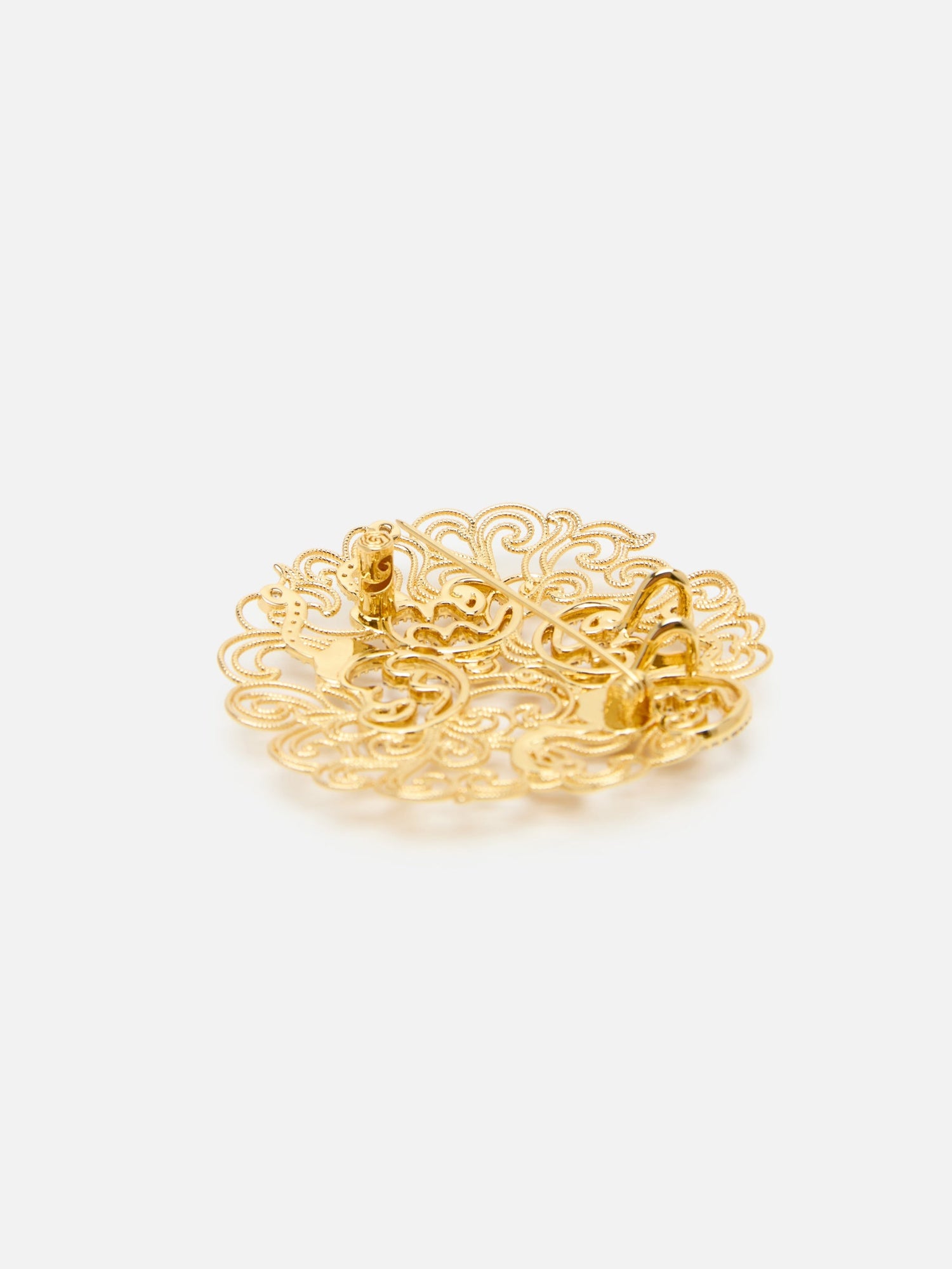 Zircon Openwork Brooch | Copper/Zircon