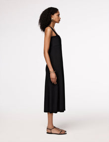 Another Tomorrow Flare Knit Dress in Black – Viscose Women's Dress