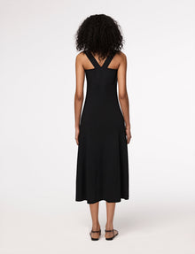 Another Tomorrow Flare Knit Dress in Black – Viscose Women's Dress