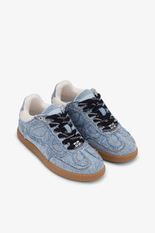08 Denim Raw Edge Sneakers | Light Blue Vintage