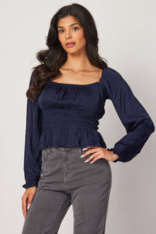 Smocked Bodice Top - Midnight Royal