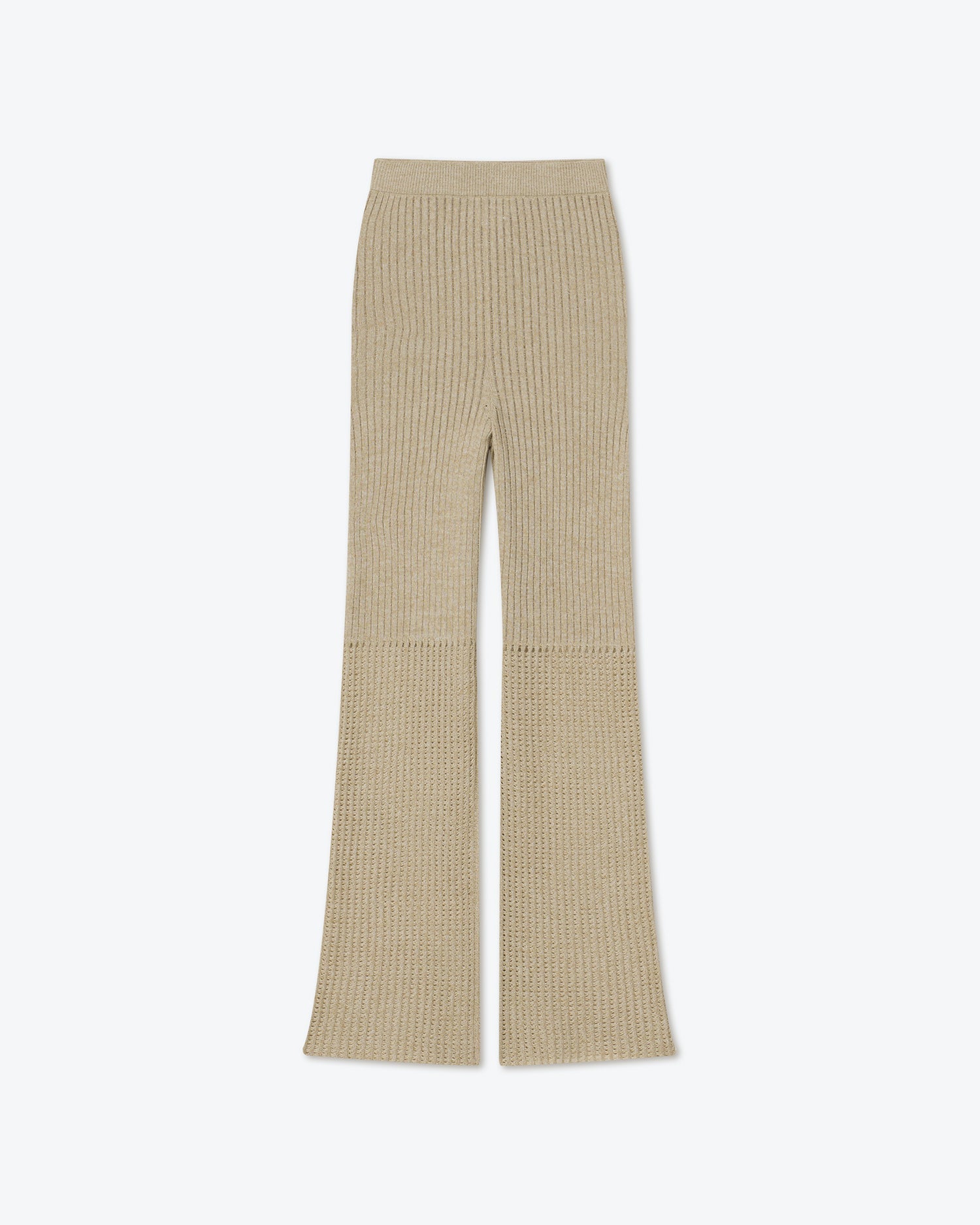 Karine Ribbed-Knit Pants | Creme