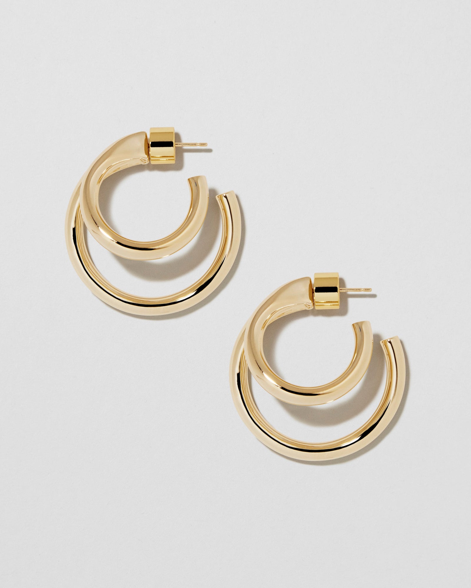 1" Double Lilly Mini Hoops | Gold / Silver