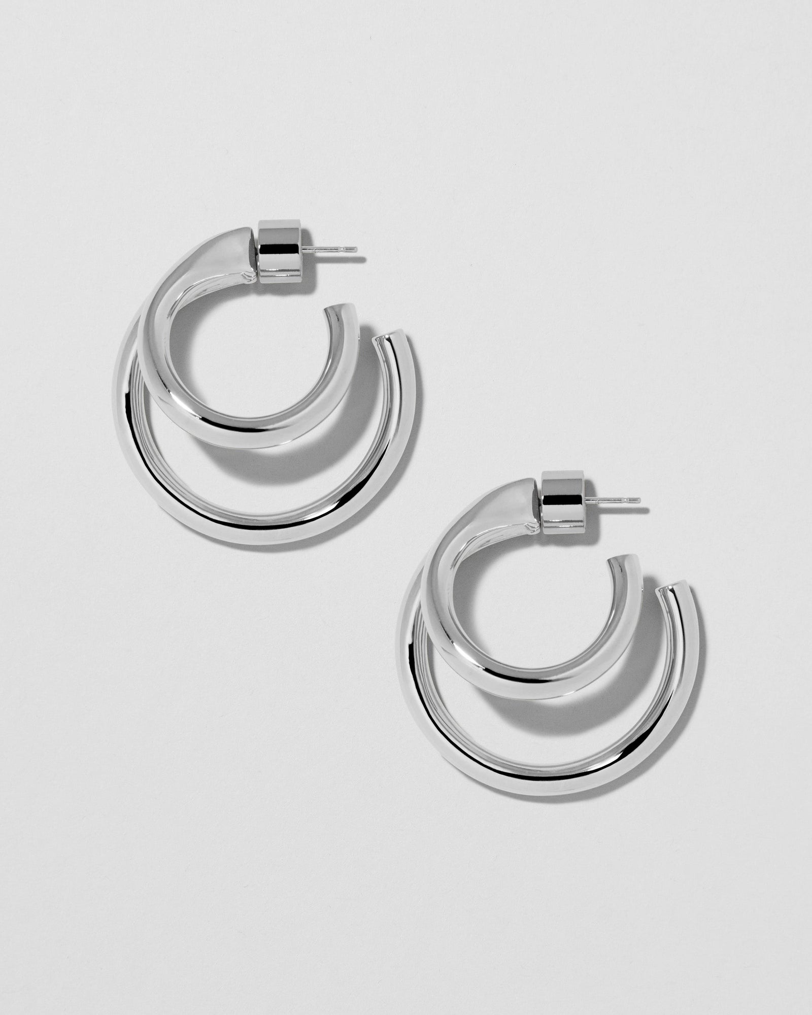 1" Double Lilly Mini Hoops | Gold / Silver