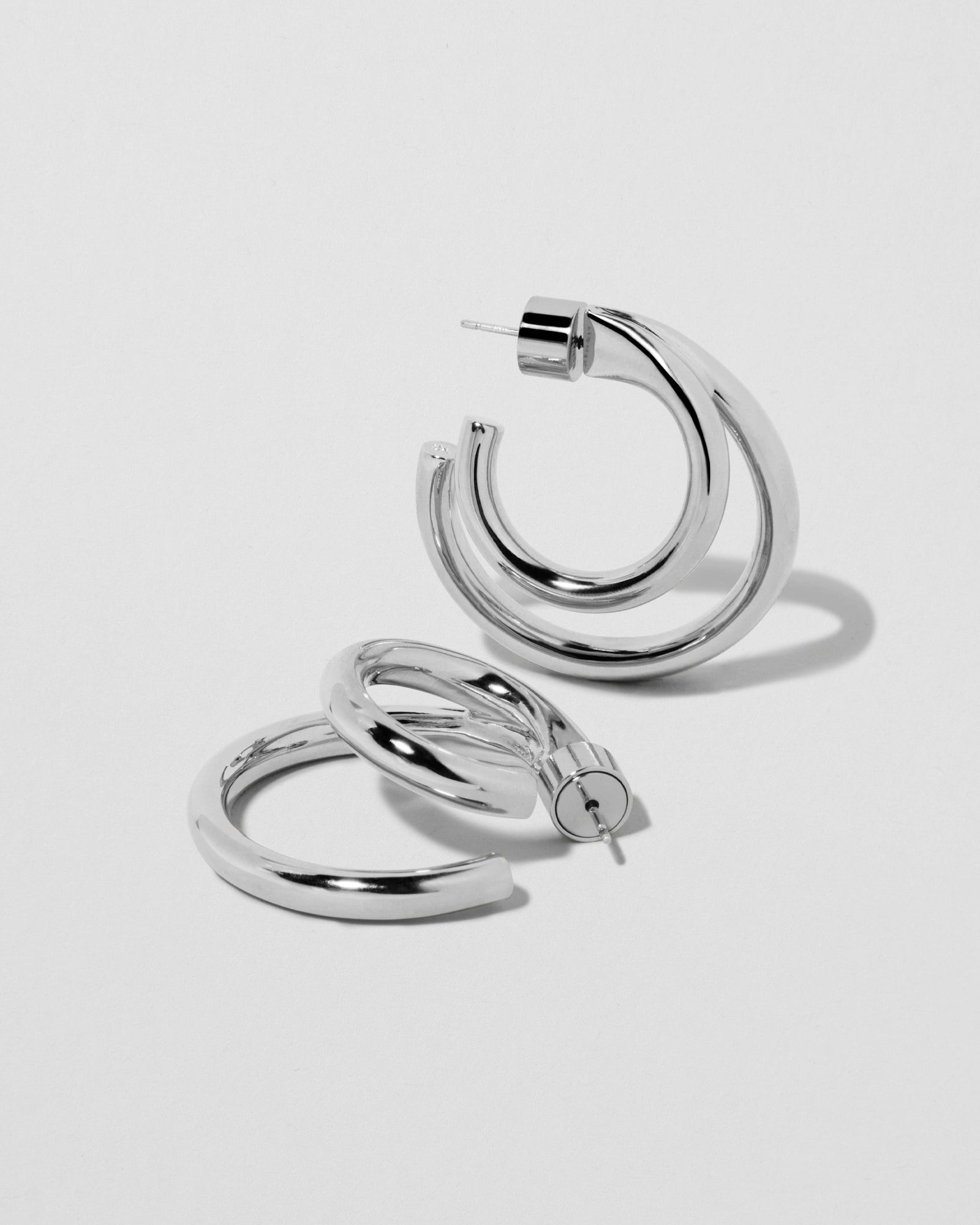 1" Double Lilly Mini Hoops | Gold / Silver