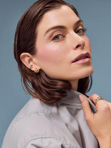 14K Gold Plated Botanica Triangle Braided Statement Huggie Hoops Earrings For Women Ana Luisa Haven