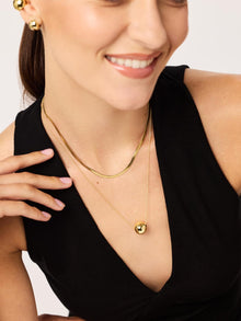 14K Gold Plated Lobster Clasp Ball Sphere Pendant Necklaces For Women Ana Luisa Enly