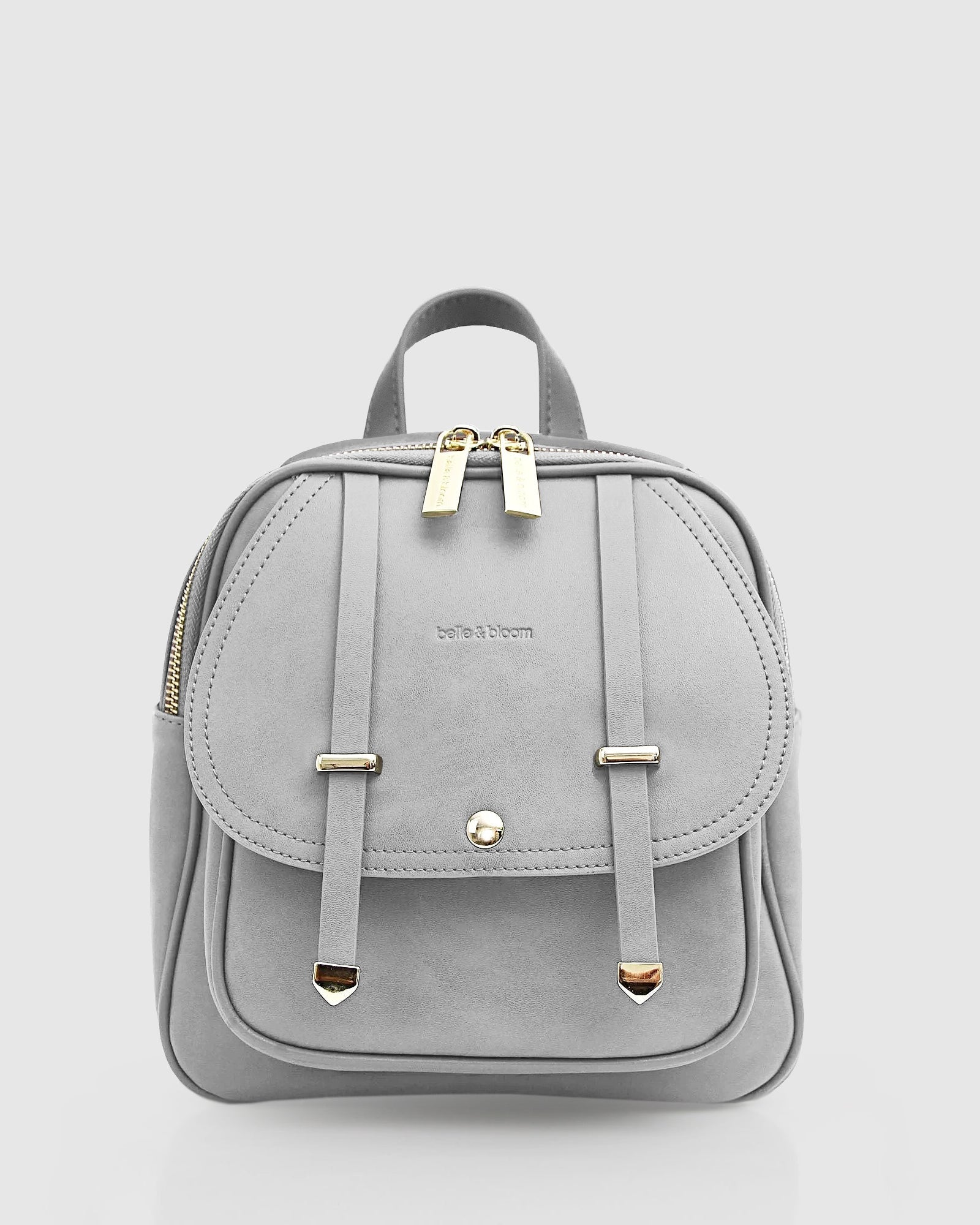 Camila Leather Backpack | Grey