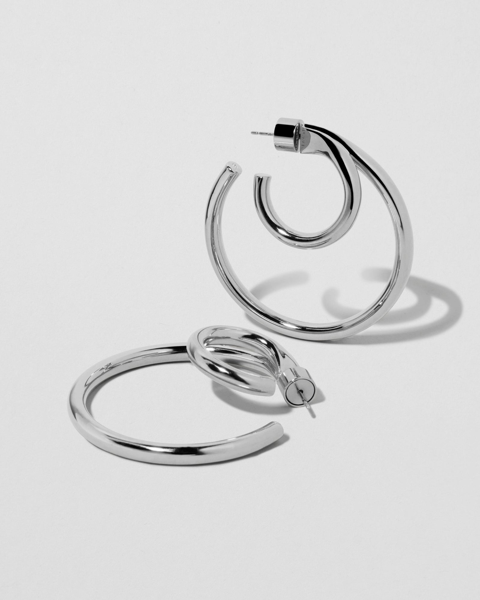 1.5" Double Lilly Baby Hoops earring - alternate angle | gold hoop earrings