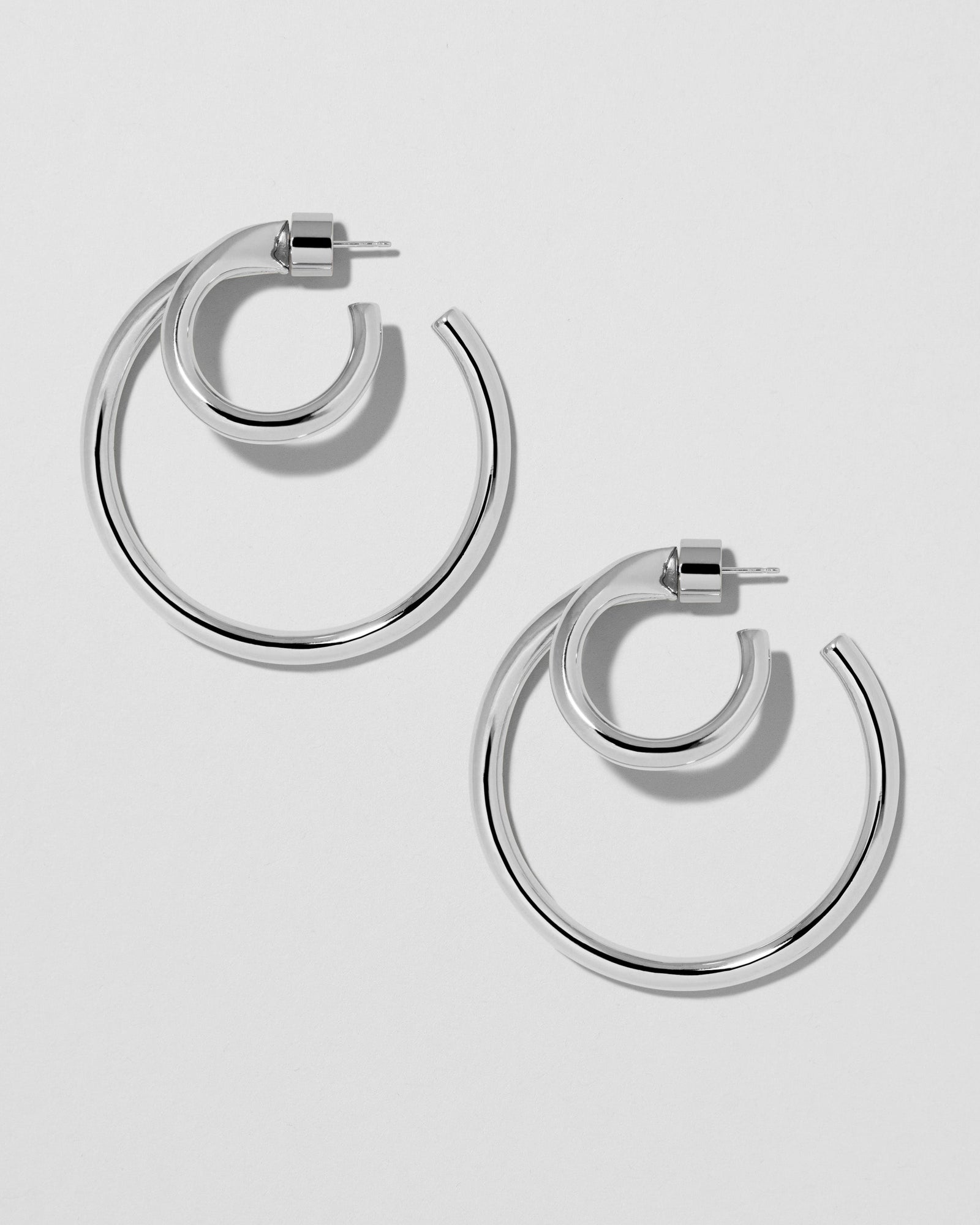 1.5" Double Lilly Baby Hoops earring - side view | gold hoop earrings