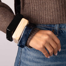 Charcoal & Cream Square Resin Bangle Set - Adina's Jewels