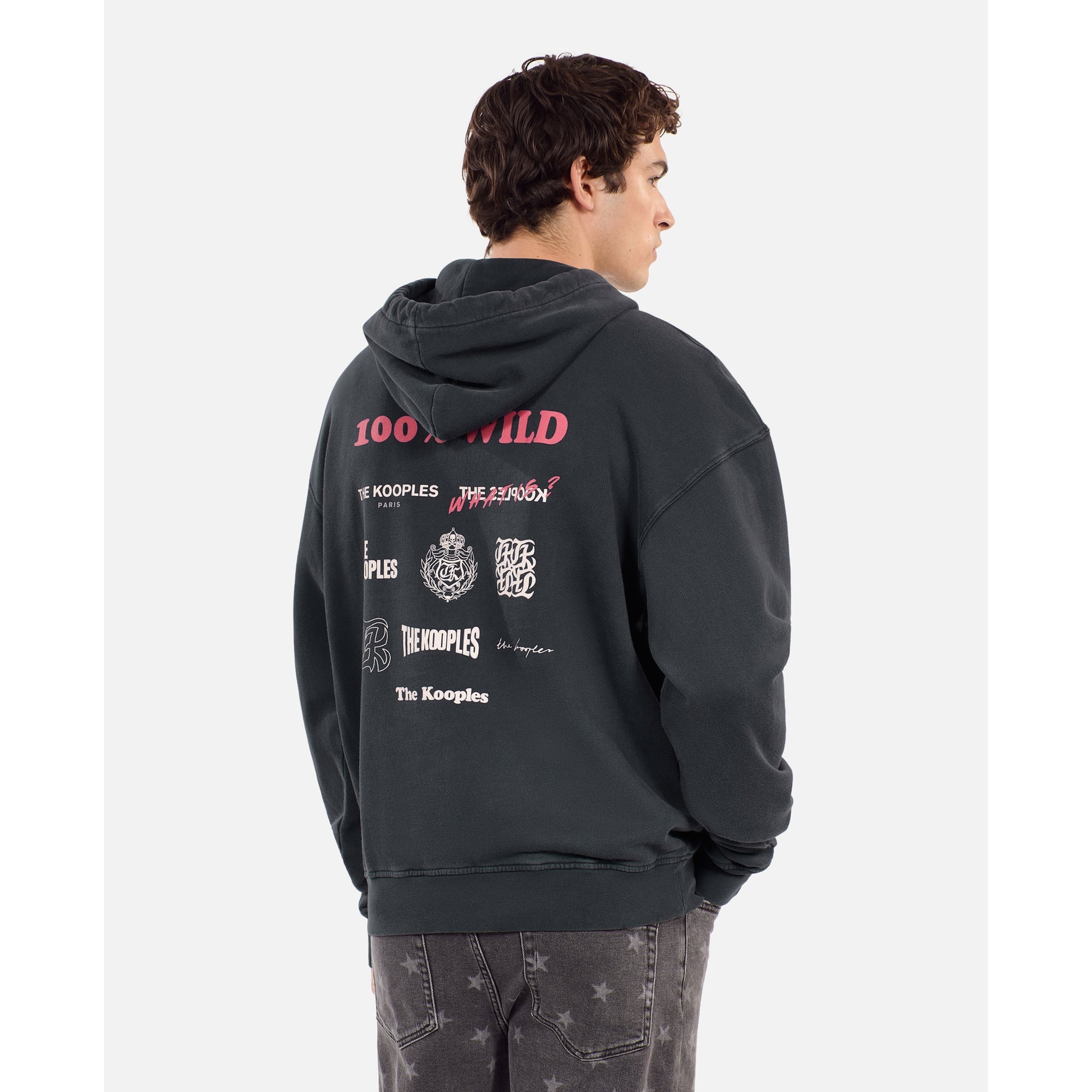 Serigraphy Sweatshirt 100% Wild | Men | Black Washed