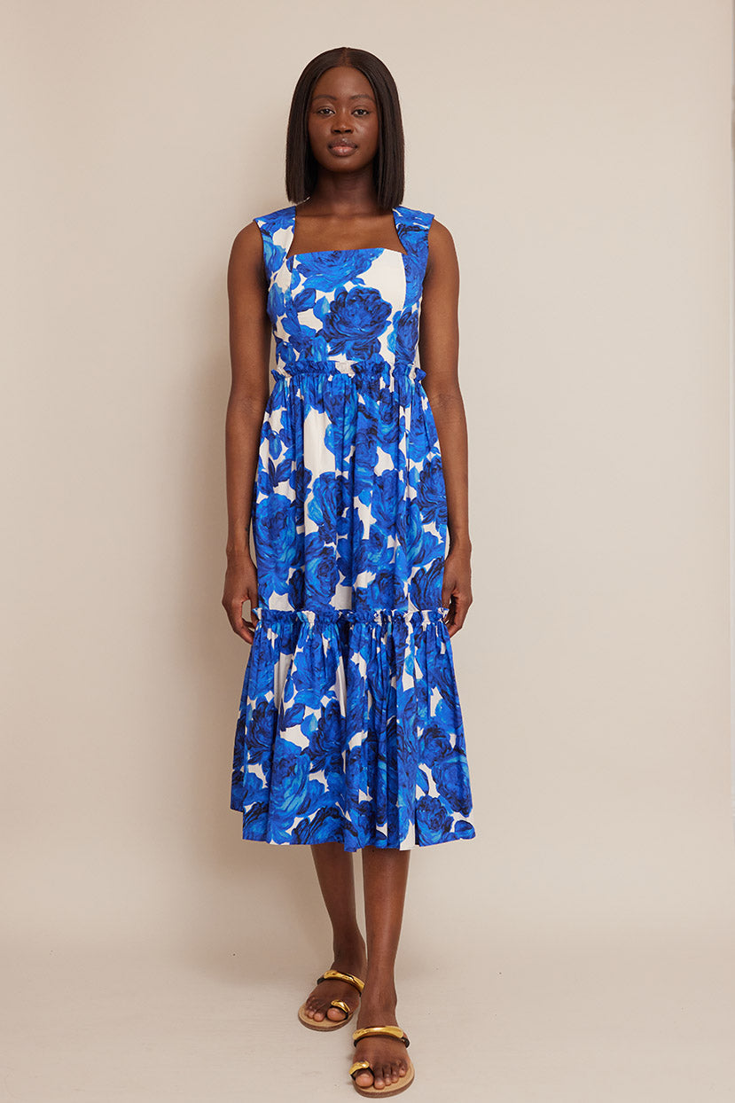 Claire Dress | Floral Garden Blue