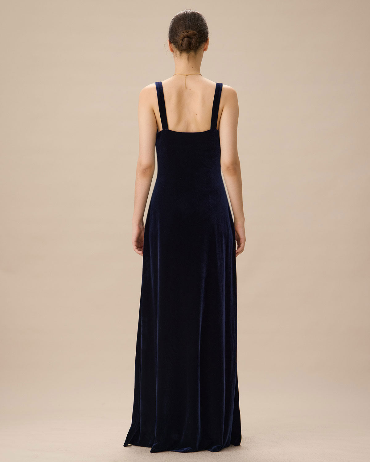 Navy Cowl Neck Velvet Maxi Dress | Navy