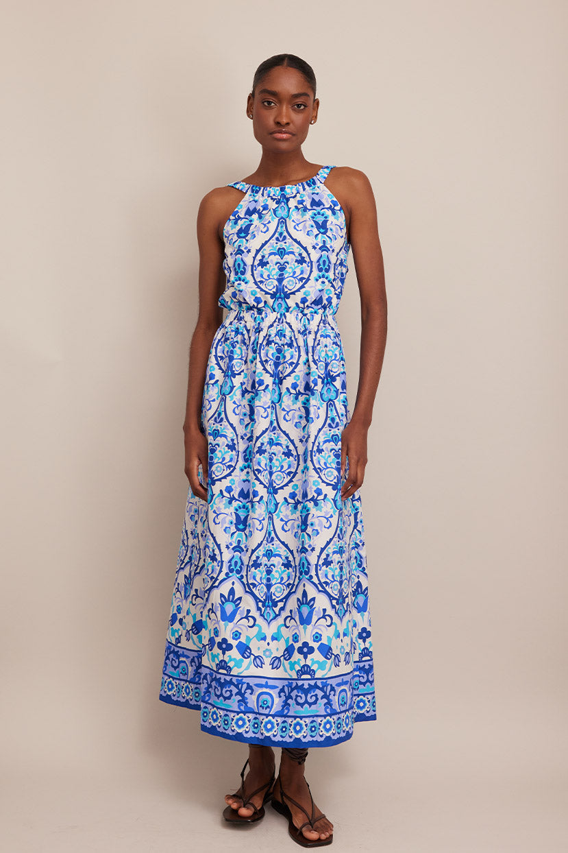 Colomba Dress | Damask Blue