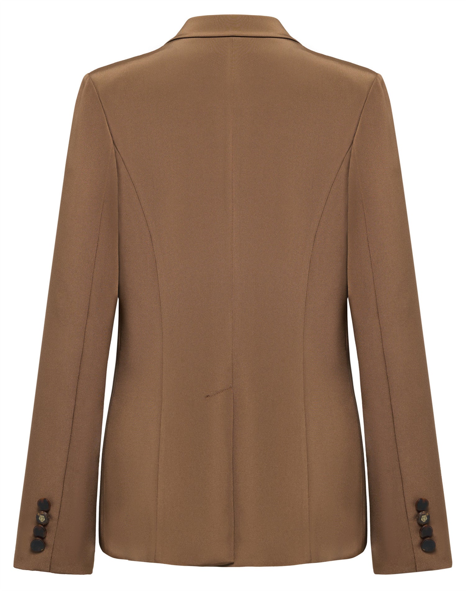 Silk Waist-Fitted Jacket | Brown