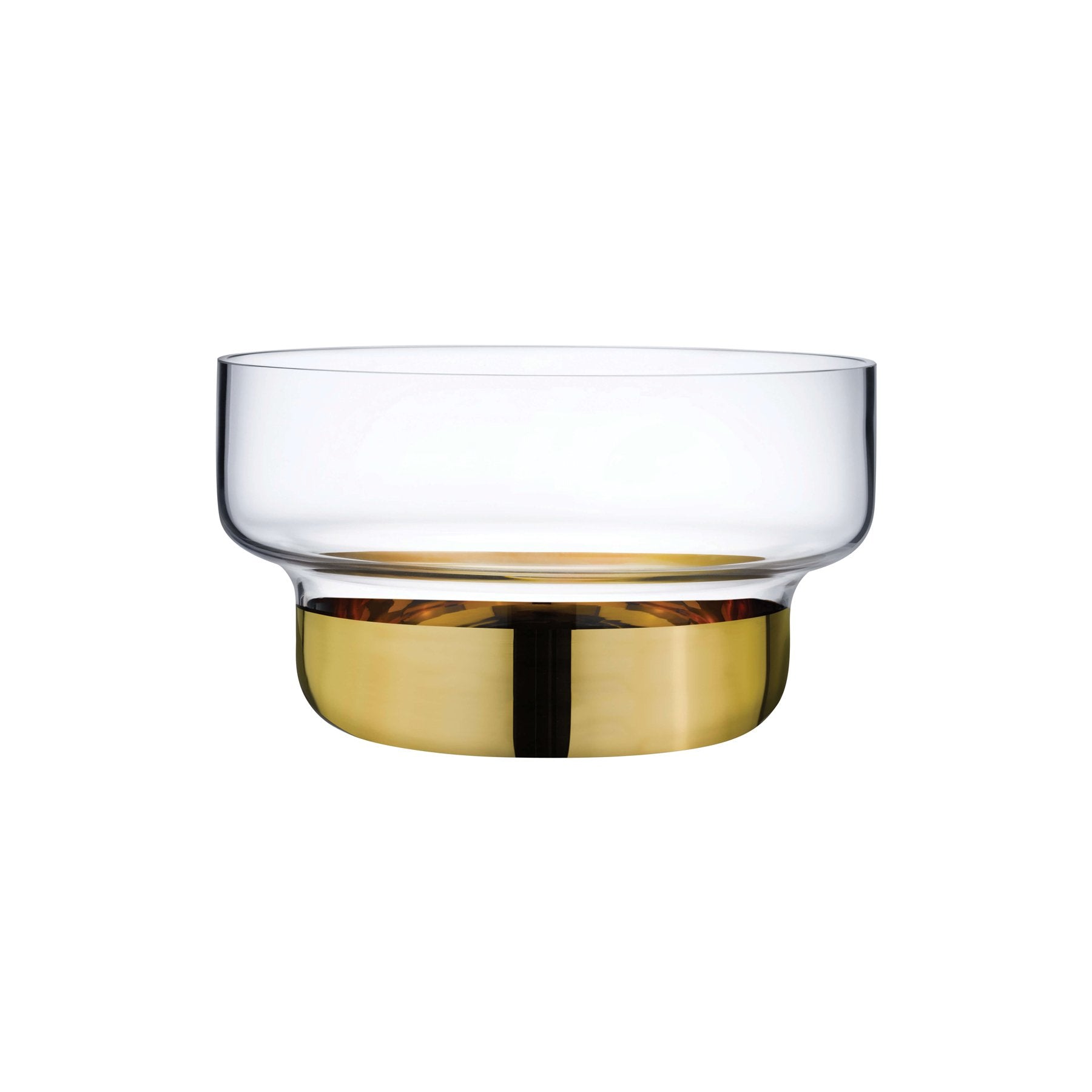 Contour Bowl - Small | Clear Crystal/Gold