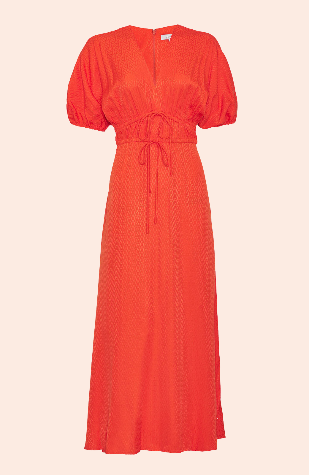 Equestrian Jacquard V-Neck Midi Dress | Vermillion