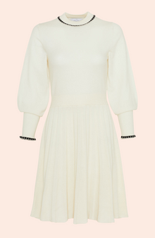 Full Skirt Knit Dress | Ivory