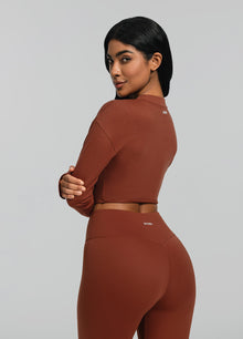 Cropped Long Sleeve | Rust Brown
