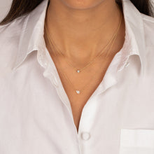 Lab Grown Diamond Double Layer Pear & Bezel Necklace 14K | 14K Gold