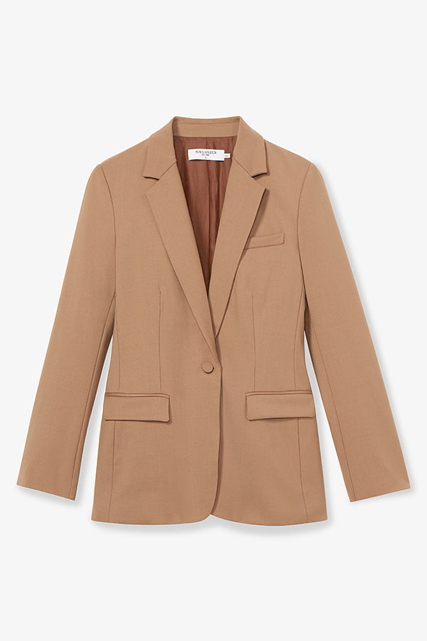 Packshot image of the Yiyan Blazer in Camel | Still | Exclude
