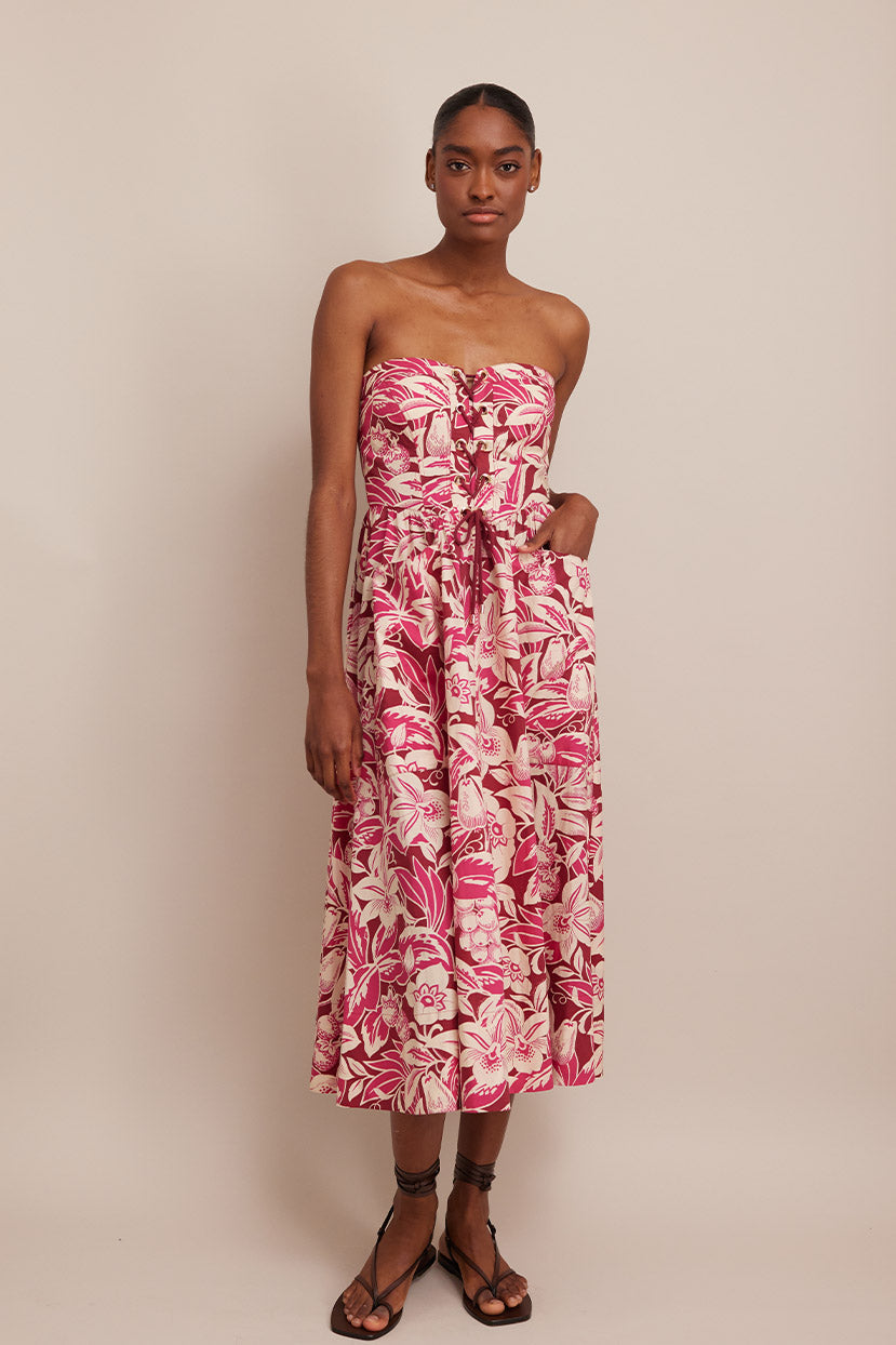 Nicola Dress | Tropical Harvest Pink