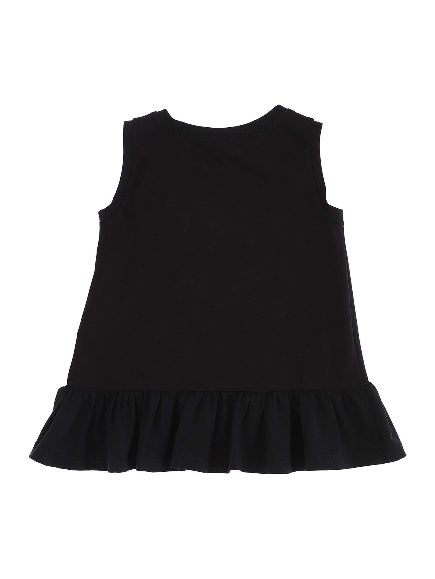 Girls | Jersey Tank Top With Ruffles | Black